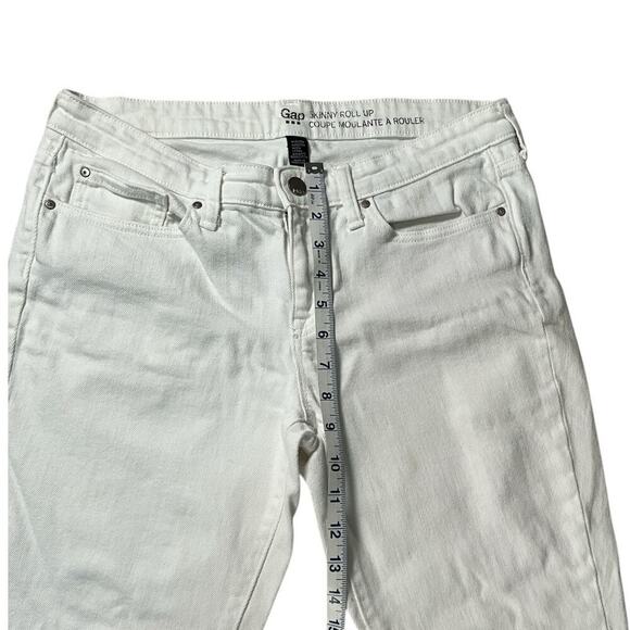 Gap Skinny Roll Up 1969 Size 8/29 White Jean Pants Womens 99% Cotton 1% Spandex - Picture 6 of 10